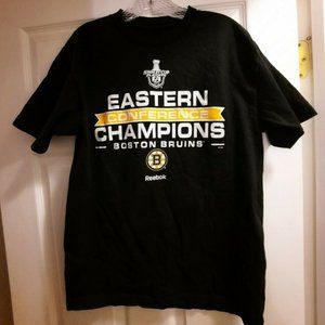 Reebok 2013 BOSTON BRUINS Eastern Conference Champions M T-Shirt w/ Roster